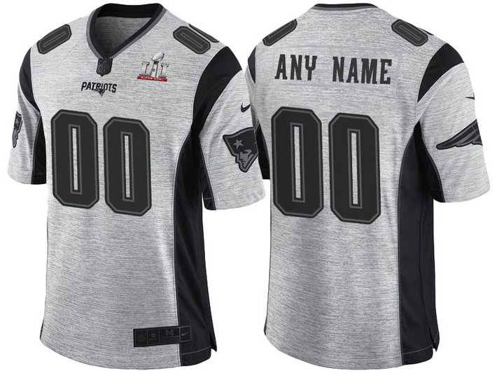 New England Patriots Super Bowl LI Champions Gridiron Gray II Limited Customized Jersey New England Patriots Super Bowl LI Champions Gridiron Gray II Limited Customized Jersey