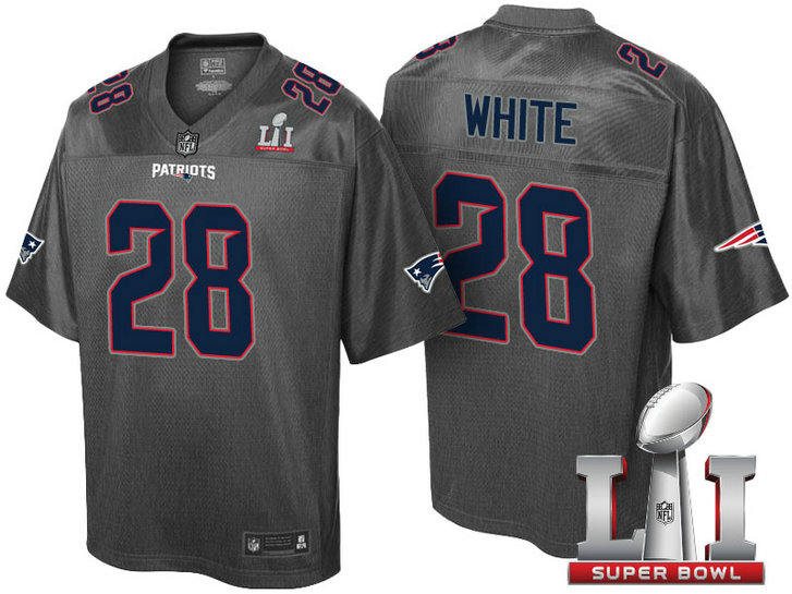 New England Patriots #28 James White Gray Super Bowl LI Stronghold Fashion Jersey New England Patriots #28 James White Gray Super Bowl LI Stronghold Fashion Jersey