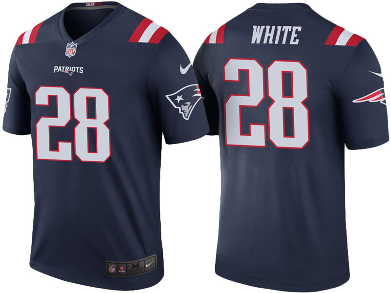 New England Patriots #28 James White Navy Color Rush Legend Jersey New England Patriots #28 James White Navy Color Rush Legend Jersey