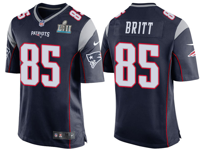 New England Patriots #85 Kenny Britt Navy Super Bowl LII Bound Game Jersey