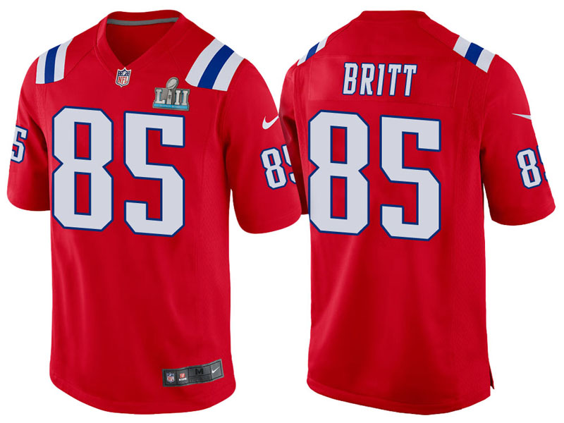 New England Patriots #85 Kenny Britt Red Super Bowl LII Bound Game Jersey
