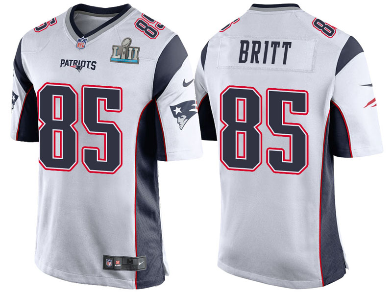New England Patriots #85 Kenny Britt White Super Bowl LII Bound Game Jersey
