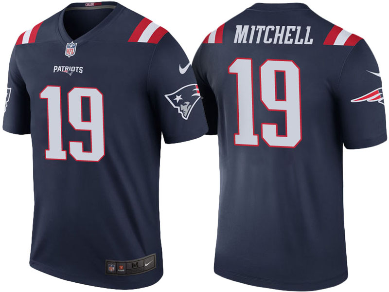 New England Patriots #19 Malcolm Mitchell Navy Color Rush Legend Jersey