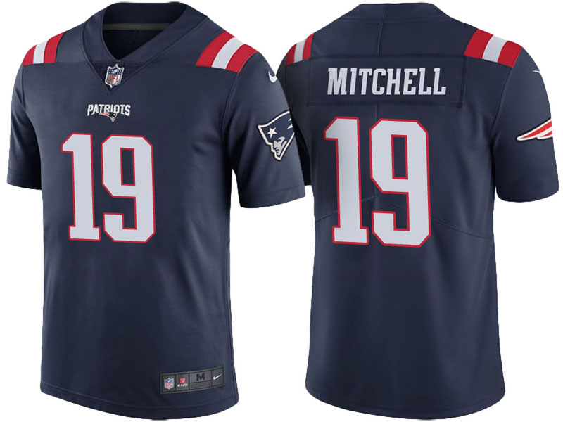 New England Patriots #19 Malcolm Mitchell Navy Vapor Untouchable Color Rush Limited Jersey