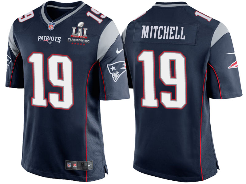 Patriots Malcolm Mitchell Navy Super Bowl LI Champions Patch 2017 Season Opener Jersey