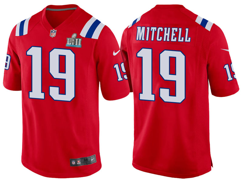 New England Patriots #19 Malcolm Mitchell Red Super Bowl LII Bound Game Jersey