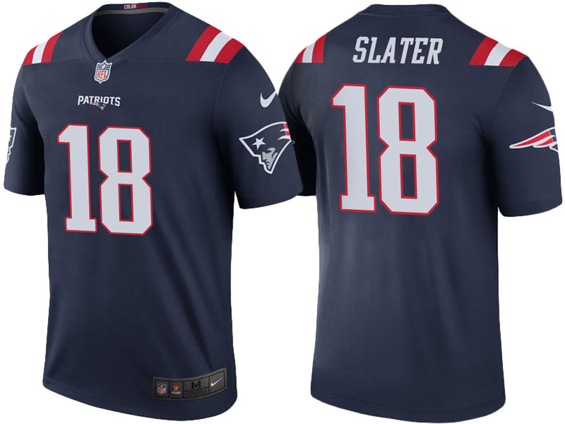 New England Patriots #18 Matthew Slater Navy Color Rush Legend Jersey