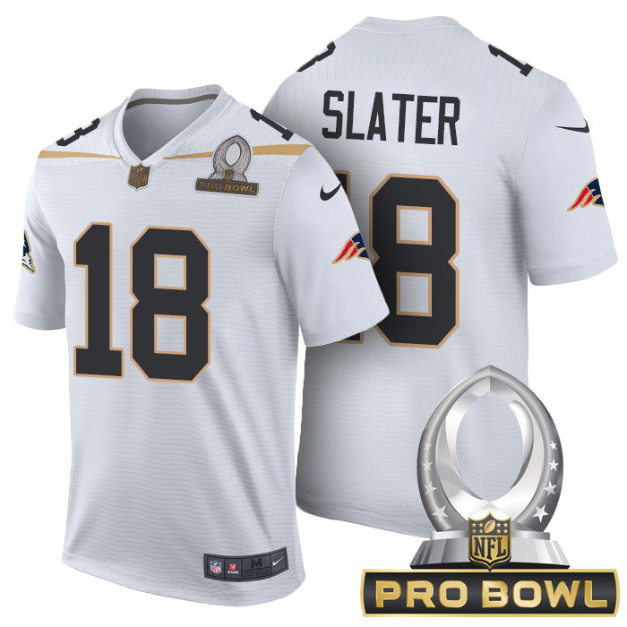 New England Patriots #18 Matthew Slater White 2016 Pro Bowl Game Jersey New England Patriots #18 Matthew Slater White 2016 Pro Bowl Game Jersey