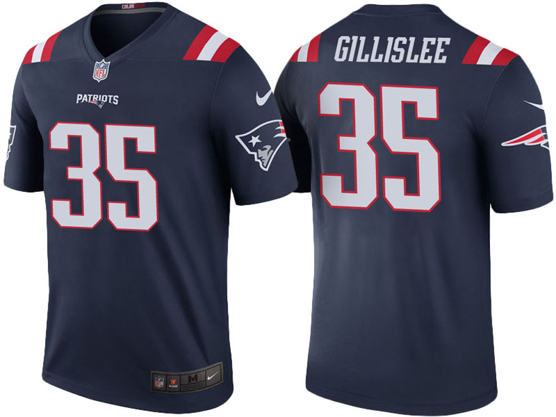 New England Patriots #35 Mike Gillislee Navy Color Rush Legend Jersey