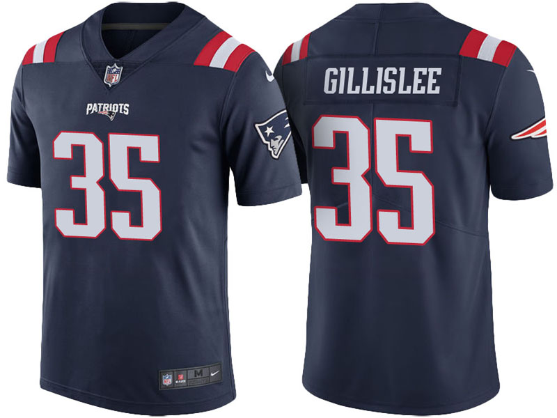 New England Patriots #35 Mike Gillislee Navy Vapor Untouchable Color Rush Limited Jersey