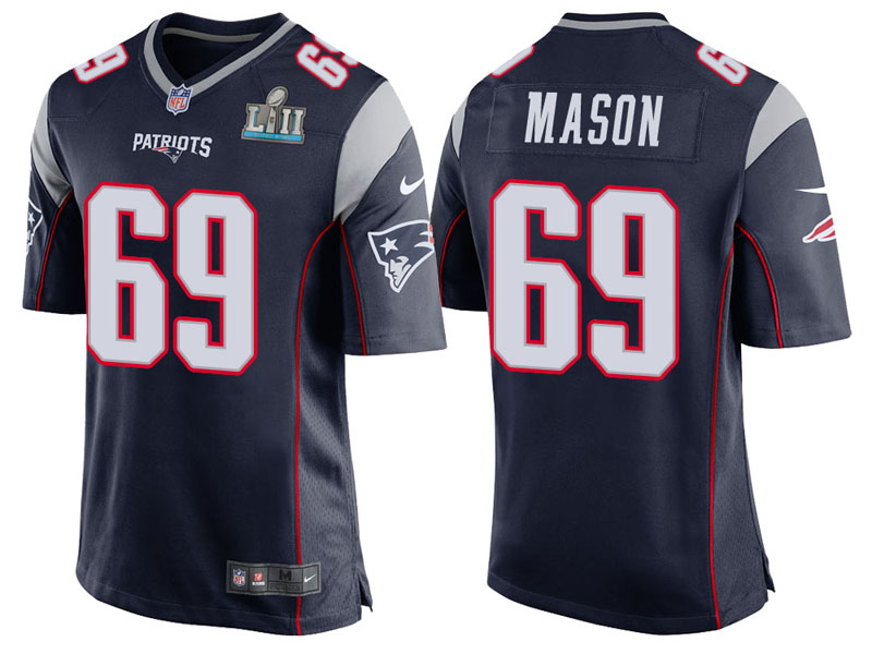 New England Patriots #69 Shaq Mason Navy Super Bowl LII Bound Game Jersey New England Patriots #69 Shaq Mason Navy Super Bowl LII Bound Game Jersey