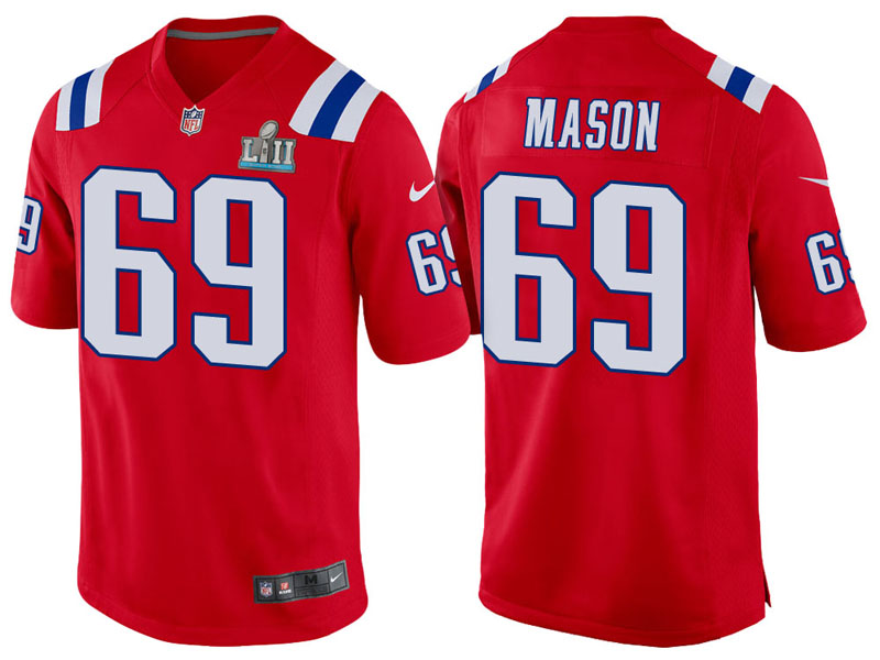 New England Patriots #69 Shaq Mason Red Super Bowl LII Bound Game Jersey New England Patriots #69 Shaq Mason Red Super Bowl LII Bound Game Jersey