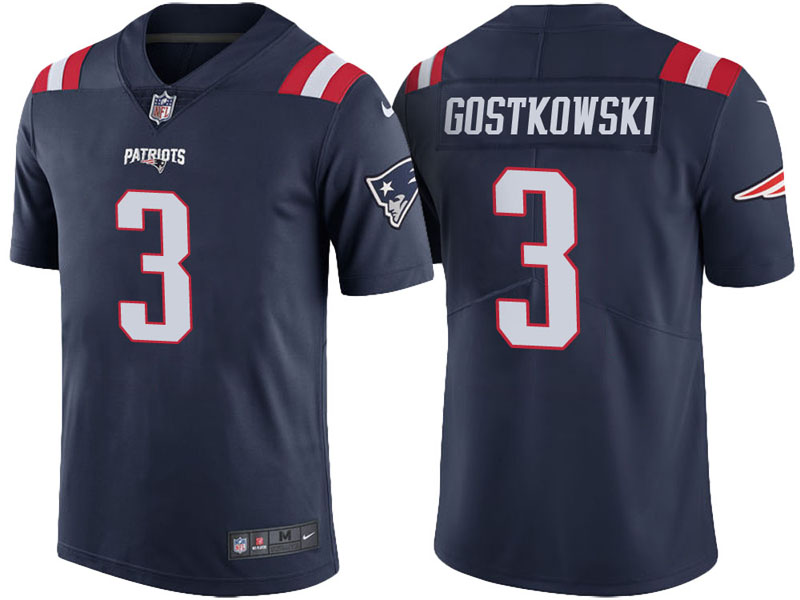 New England Patriots #3 Stephen Gostkowski Navy Vapor Untouchable Color Rush Limited Jersey