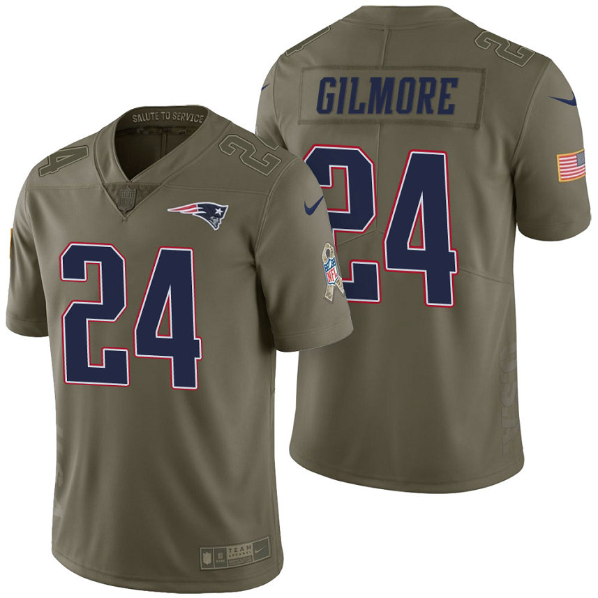 New England Patriots #24 Stephon Gilmore Olive 2017 Salute to Service Limited Jersey New England Patriots #24 Stephon Gilmore Olive 2017 Salute to Service Limited Jersey