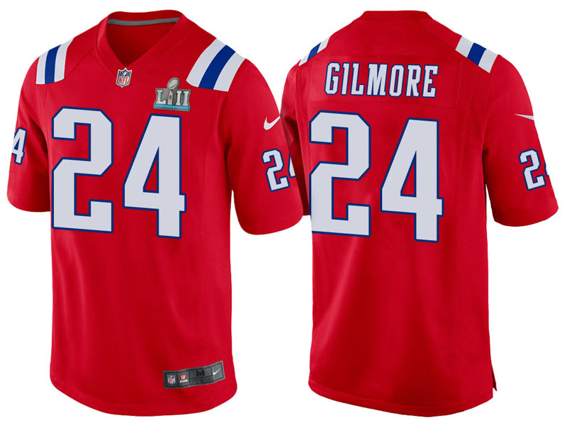 New England Patriots #24 Stephon Gilmore Red Super Bowl LII Bound Game Jersey New England Patriots #24 Stephon Gilmore Red Super Bowl LII Bound Game Jersey