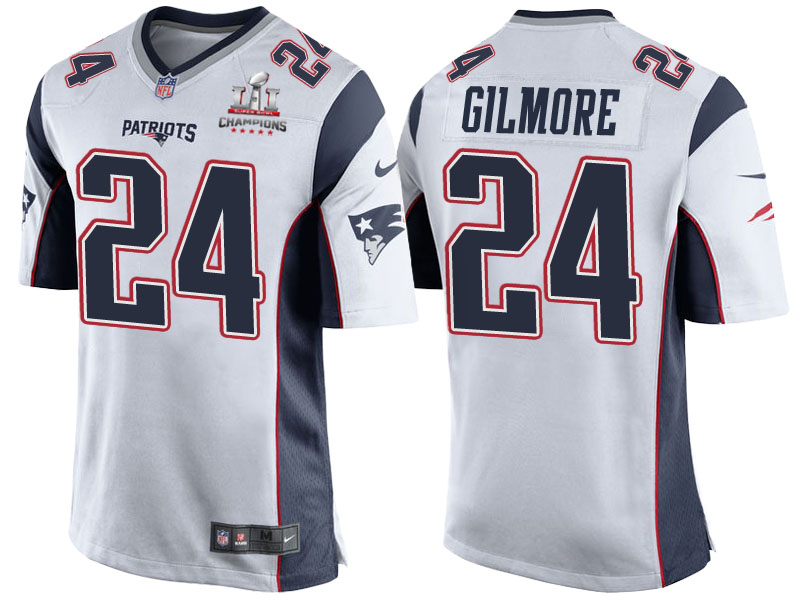 2017 Season Opener Patriots Stephon Gilmore White Super Bowl LI Champions Patch Jersey 2017 Season Opener Patriots Stephon Gilmore White Super Bowl LI Champions Patch Jersey