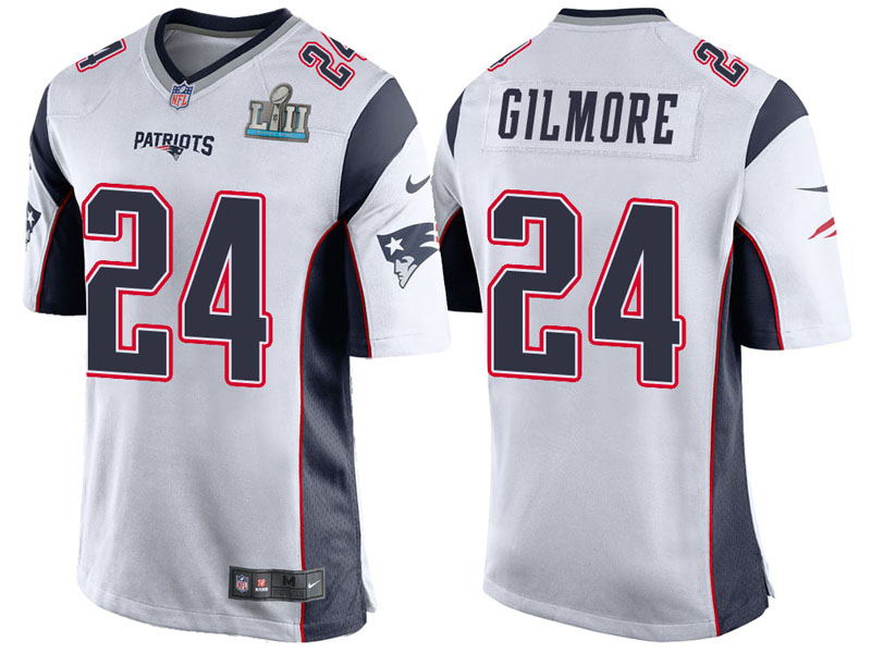 New England Patriots #24 Stephon Gilmore White Super Bowl LII Bound Game Jersey New England Patriots #24 Stephon Gilmore White Super Bowl LII Bound Game Jersey