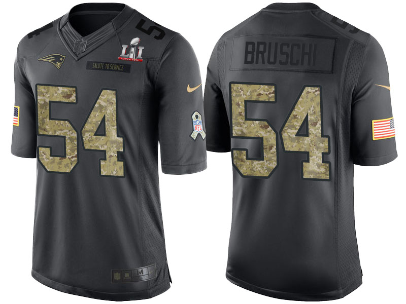 New England Patriots #54 Tedy Bruschi Anthracite Super Bowl LI Champions Salute to Service Limited Jersey New England Patriots #54 Tedy Bruschi Anthracite Super Bowl LI Champions Salute to Service Limited Jersey