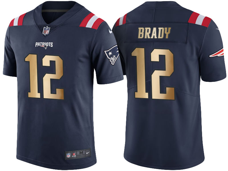New England Patriots #12 Tom Brady Navy Gold Special Color Rush Jersey New England Patriots #12 Tom Brady Navy Gold Special Color Rush Jersey