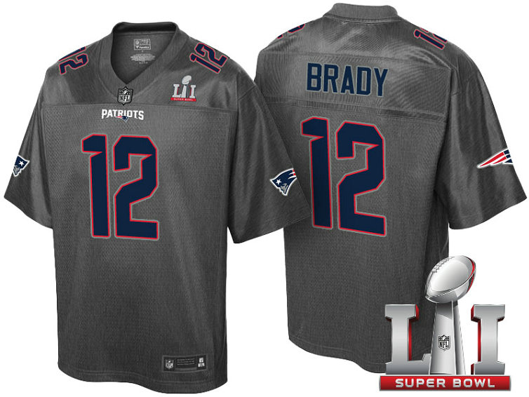 New England Patriots #12 Tom Brady Gray Super Bowl LI Stronghold Fashion Jersey New England Patriots #12 Tom Brady Gray Super Bowl LI Stronghold Fashion Jersey