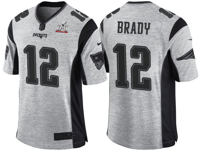 New England Patriots #12 Tom Brady Super Bowl LI Champions Gridiron Gray II Limited Jersey New England Patriots #12 Tom Brady Super Bowl LI Champions Gridiron Gray II Limited Jersey