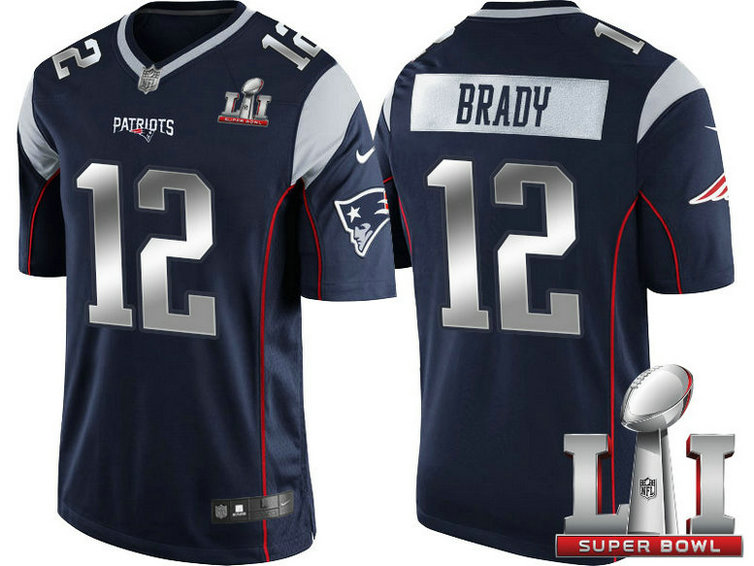 New England Patriots #12 Tom Brady Navy 2017 Super Bowl LI Silver Limited Jersey New England Patriots #12 Tom Brady Navy 2017 Super Bowl LI Silver Limited Jersey