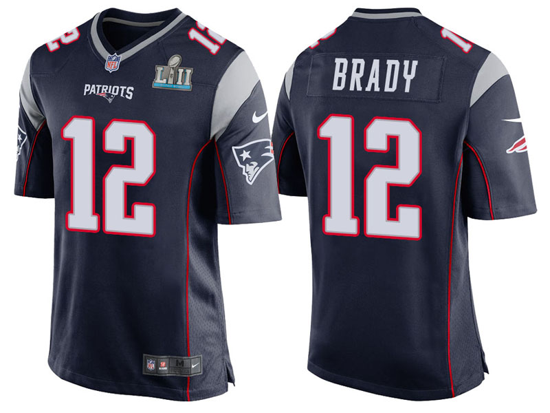New England Patriots #12 Tom Brady Navy Super Bowl LII Bound Game Jersey New England Patriots #12 Tom Brady Navy Super Bowl LII Bound Game Jersey
