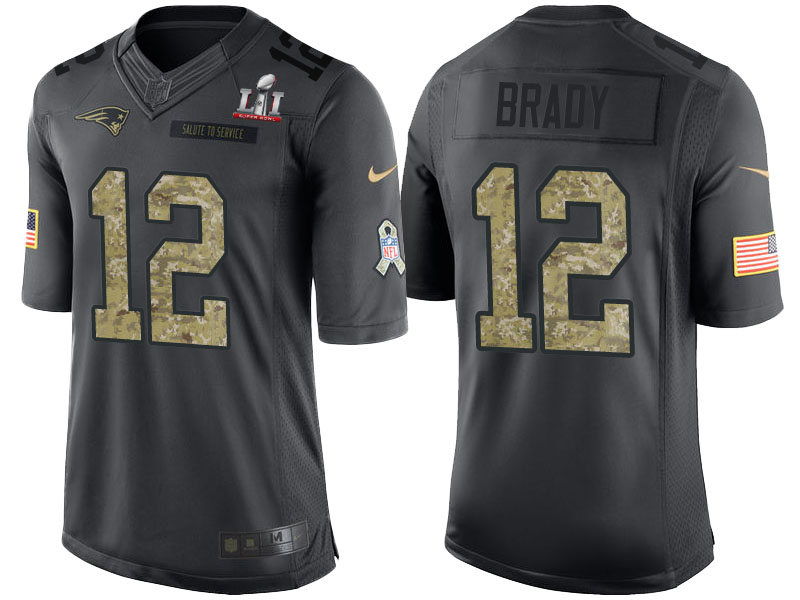 New England Patriots #12 Tom Brady Anthracite Super Bowl LI Champions Salute to Service Limited Jersey New England Patriots #12 Tom Brady Anthracite Super Bowl LI Champions Salute to Service Limited Jersey