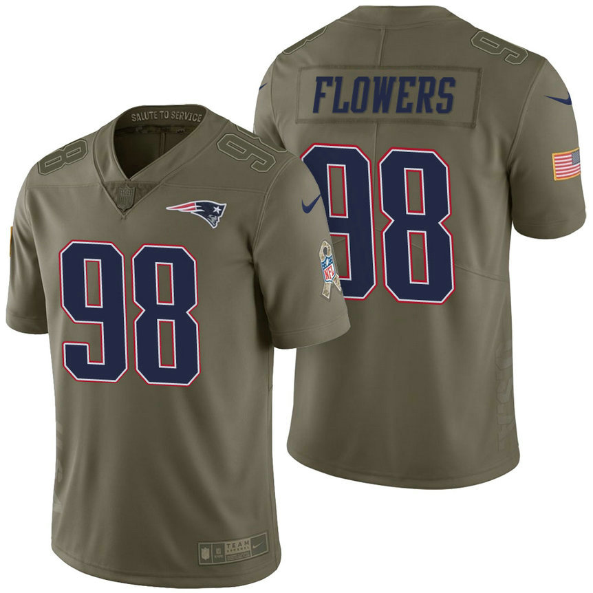 New England Patriots #98 Trey Flowers Olive 2017 Salute to Service Limited Jersey New England Patriots #98 Trey Flowers Olive 2017 Salute to Service Limited Jersey