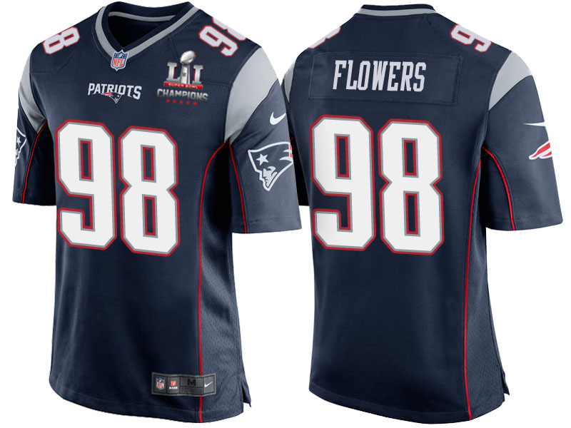 Patriots Trey Flowers Navy Super Bowl LI Champions Patch 2017 Season Opener Jersey Patriots Trey Flowers Navy Super Bowl LI Champions Patch 2017 Season Opener Jersey