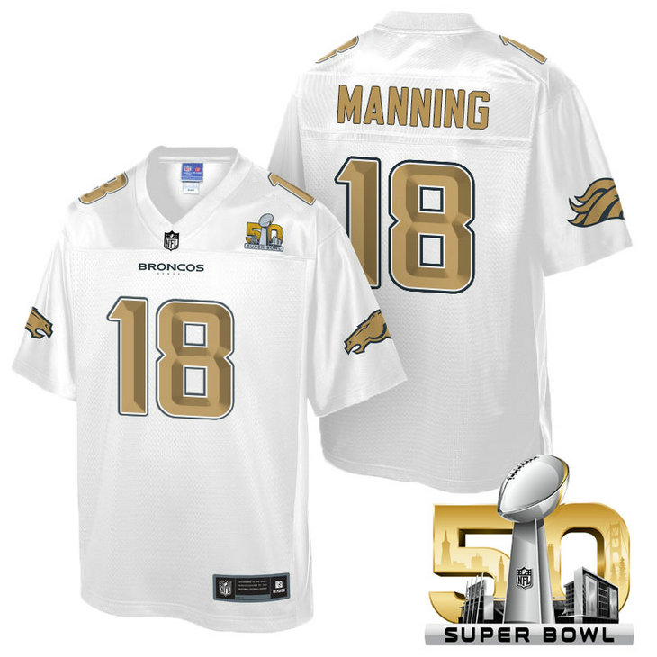 Denver Broncos #18 Peyton Manning White 2016 Super Bowl 50 Pro Line Fashion Jersey Denver Broncos #18 Peyton Manning White 2016 Super Bowl 50 Pro Line Fashion Jersey