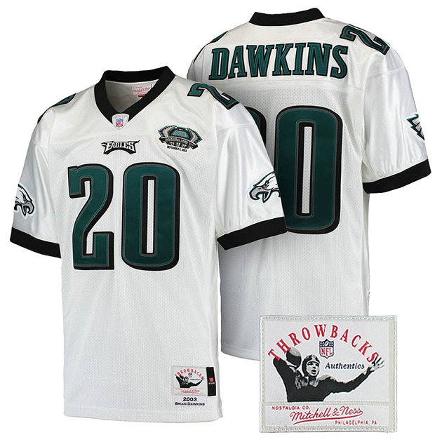 Philadelphia Eagles #20 Brian Dawkins White Authentic Throwback Jersey Philadelphia Eagles #20 Brian Dawkins White Authentic Throwback Jersey