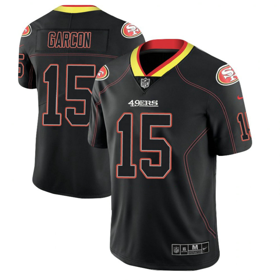San Francisco 49ers #15 Pierre Garcon 2018 Lights Out Color Rush Limited Black Jersey San Francisco 49ers #15 Pierre Garcon 2018 Lights Out Color Rush Limited Black Jersey
