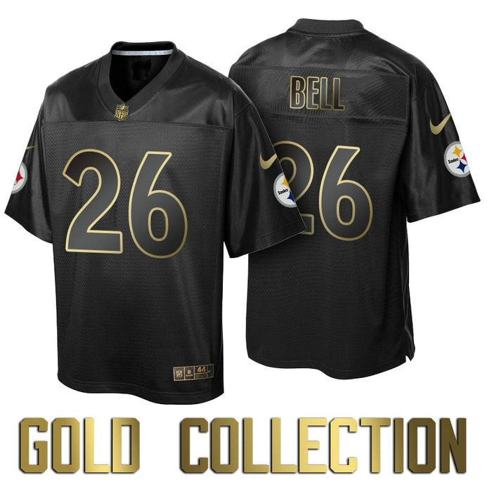 Pittsburgh Steelers #26 Le'Veon Bell Super Bowl 50th Black Gold Collection Jersey Pittsburgh Steelers #26 Le'Veon Bell Super Bowl 50th Black Gold Collection Jersey