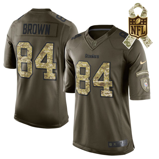 Pittsburgh Steelers #84 Antonio Brown Green Salute To Service Limited Jersey