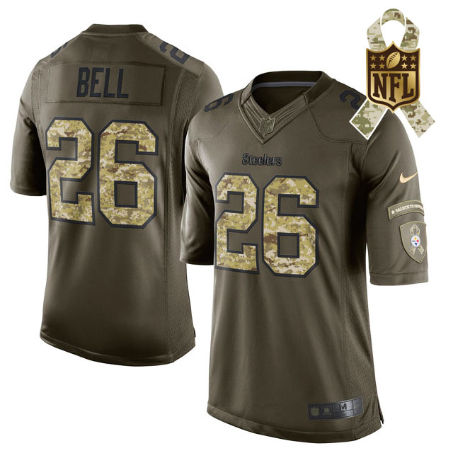 Pittsburgh Steelers #26 Le'Veon Bell Green Salute To Service Limited Jersey Pittsburgh Steelers #26 Le'Veon Bell Green Salute To Service Limited Jersey
