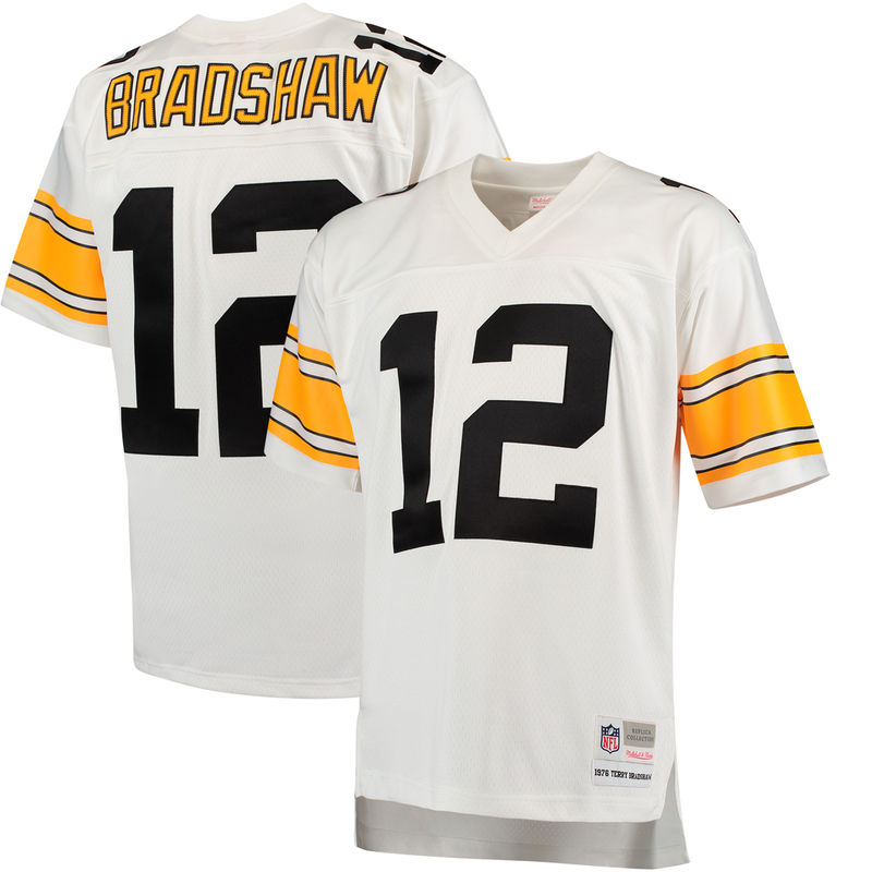 Pittsburgh Steelers #12 Terry Bradshaw White Retired Player Vintage Jersey Pittsburgh Steelers #12 Terry Bradshaw White Retired Player Vintage Jersey