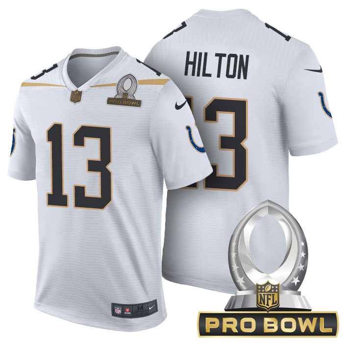 Team Rice #13 T.Y. Hilton White 2016 Pro Bowl Game Jersey
