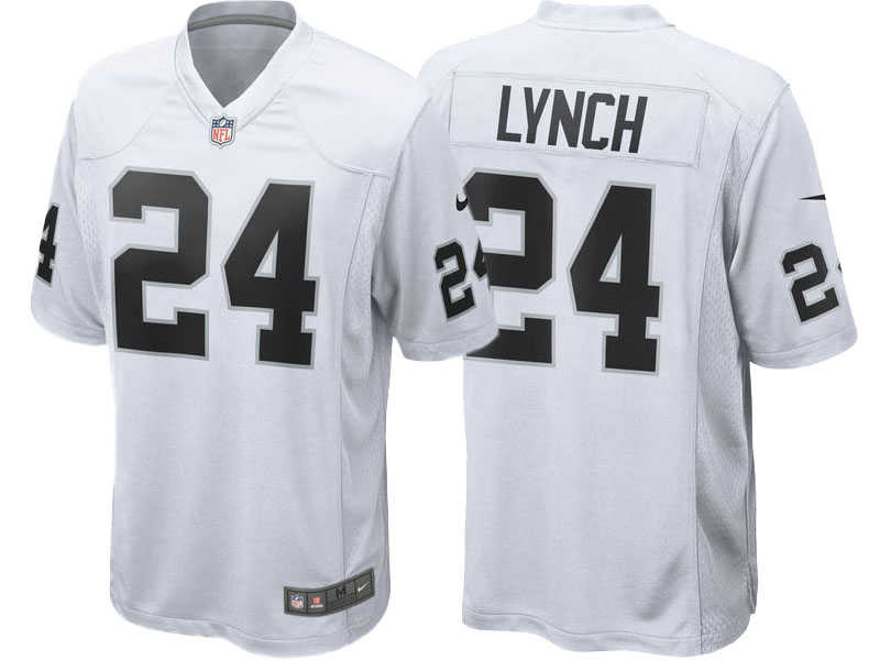 Oakland Raiders #24 Marshawn Lynch White Game Jersey Oakland Raiders #24 Marshawn Lynch White Game Jersey