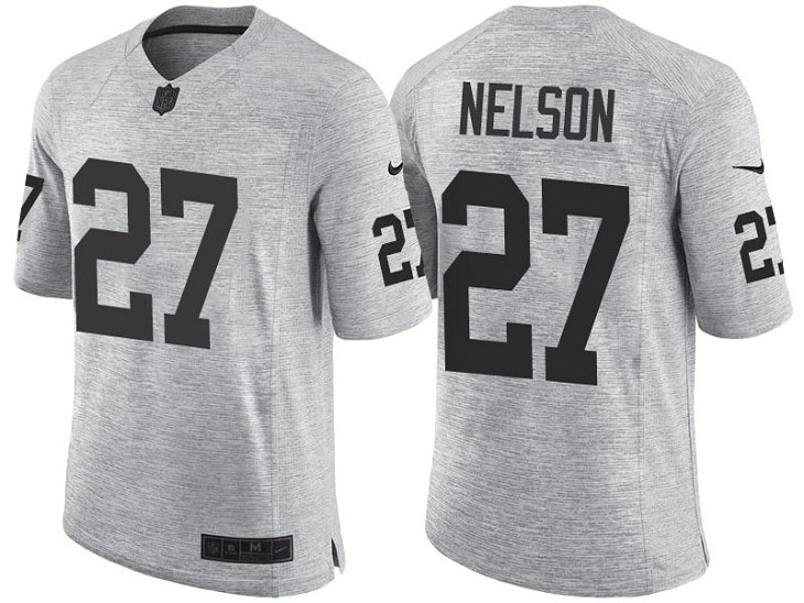 Oakland Raiders #27 Reggie Nelson 2016 Gridiron Gray II Limited Jersey Oakland Raiders #27 Reggie Nelson 2016 Gridiron Gray II Limited Jersey