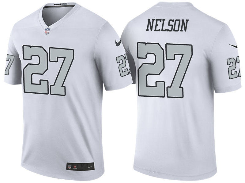 Oakland Raiders #27 Reggie Nelson White Color Rush Legend Jersey Oakland Raiders #27 Reggie Nelson White Color Rush Legend Jersey