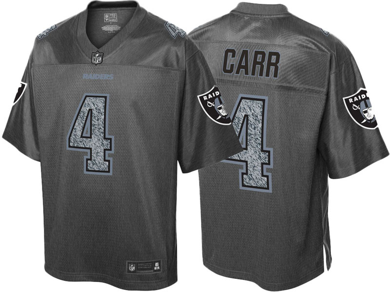 Oakland Raiders #4 Derek Carr Gray Pro Line Fashion Static Jersey
