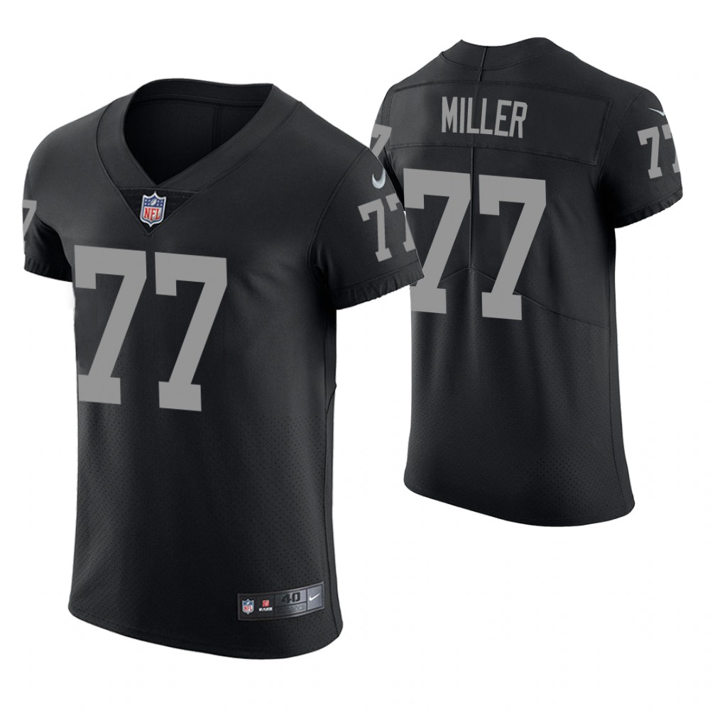 Oakland Raiders #77 Kolton Miller Black Elite Jersey