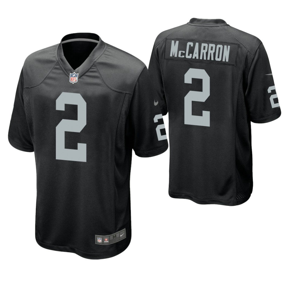 Oakland Raiders #2 AJ McCarron Black Game Jersey