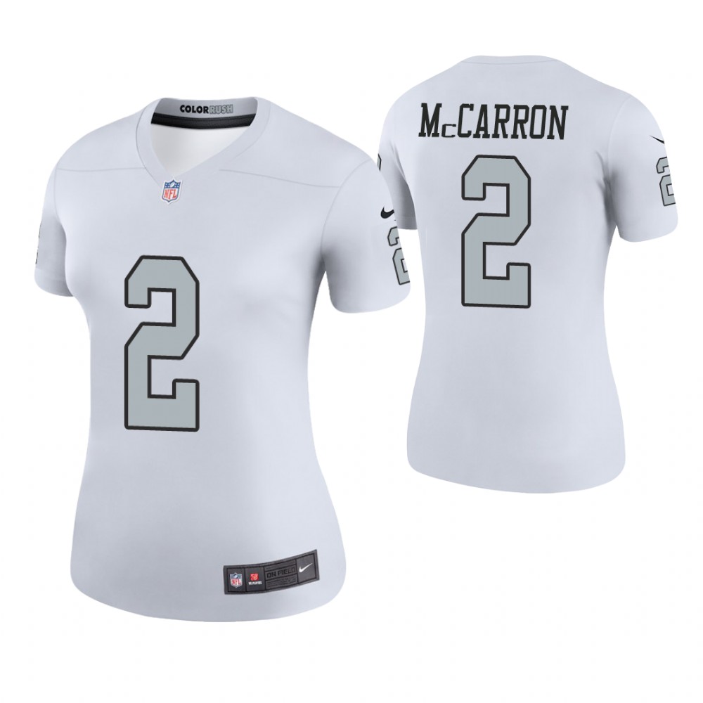 Women Oakland Raiders #2 AJ McCarron White Color Rush Legend Jersey Women Oakland Raiders #2 AJ McCarron White Color Rush Legend Jersey
