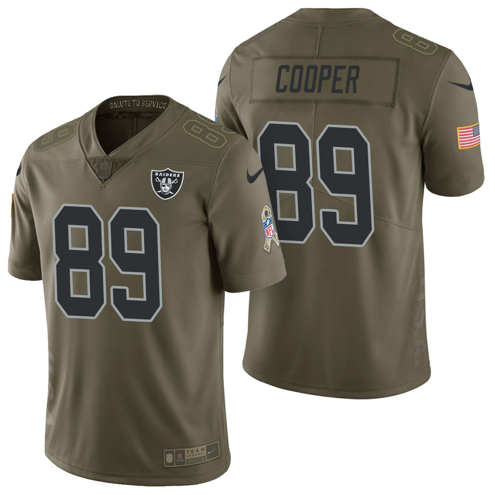 Oakland Raiders #89 Amari Cooper Olive 2017 Salute to Service Limited Jersey
