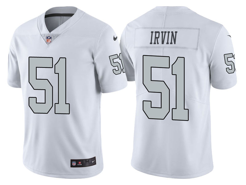 Oakland Raiders #51 Bruce Irvin White Vapor Untouchable Color Rush Limited Jersey