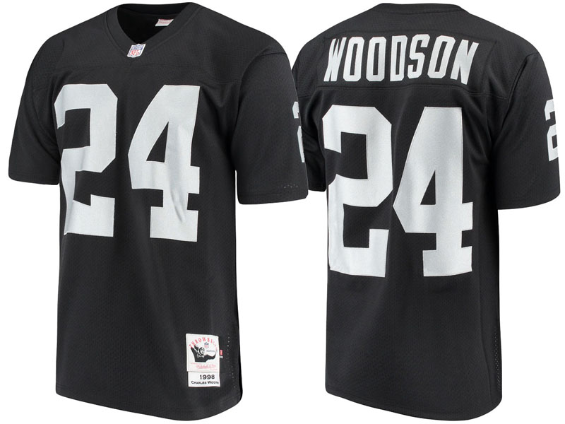 Oakland Raiders #24 Charles Woodson Black 1998 Authentic Retired Player Jersey