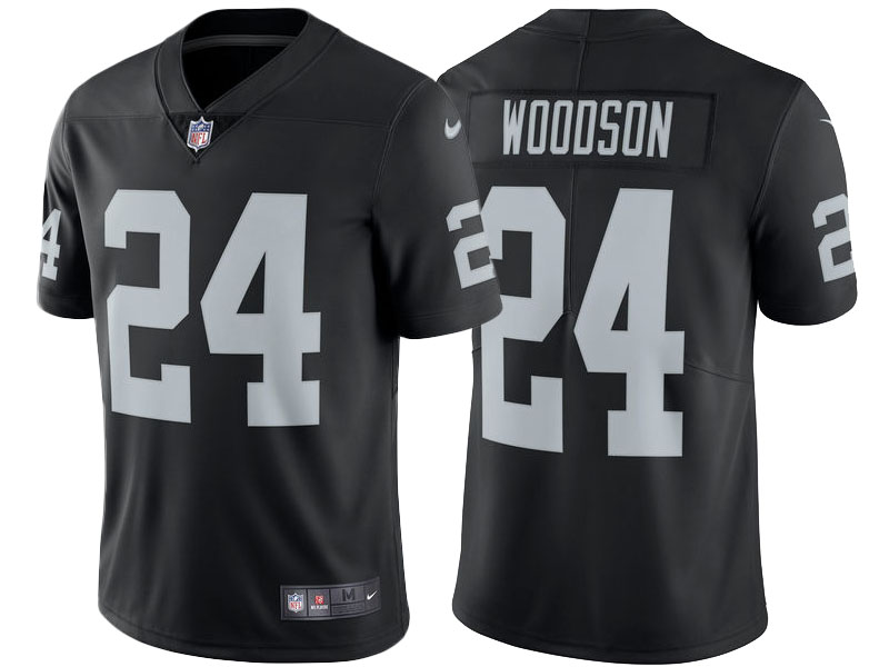 Oakland Raiders #24 Charles Woodson Black Retired Player Vapor Untouchable Limited Throwback Jersey