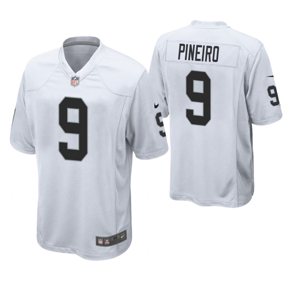 Oakland Raiders #9 Eddy Pineiro White Game Jersey Oakland Raiders #9 Eddy Pineiro White Game Jersey